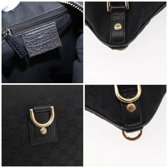 GUCCI GG Canvas Abbey Shoulder Bag Black Gold - Picture 12 of 16